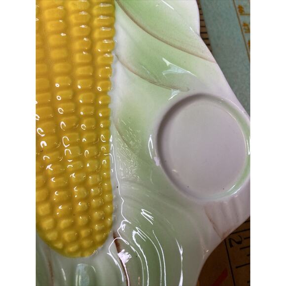 VINTAGE Norleans Individual Corn Cob Dish Server plate salt shaker Japan 2 Set - Picture 5 of 9